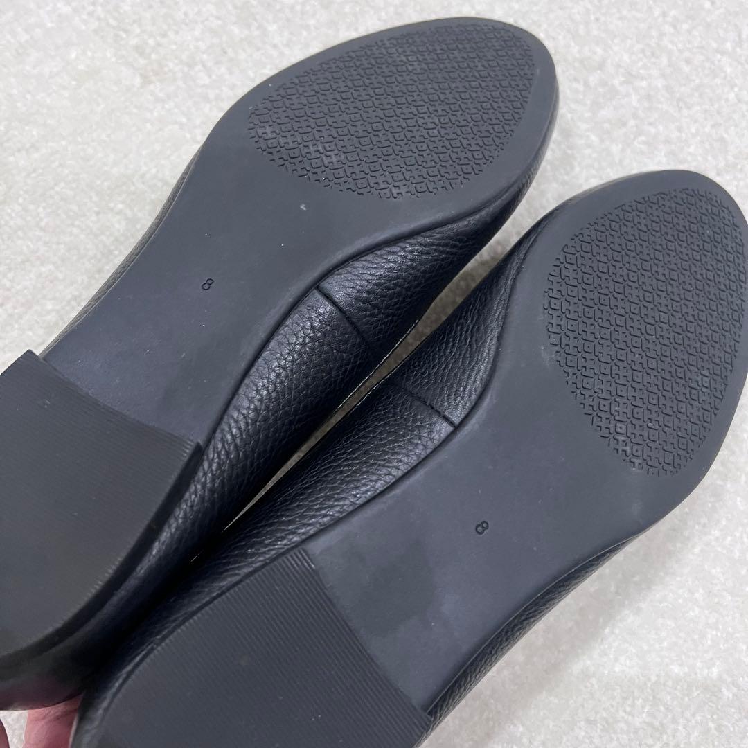 専用トリーバーチ　ブラックレザー フラットシューズ　8 24.5【美品】