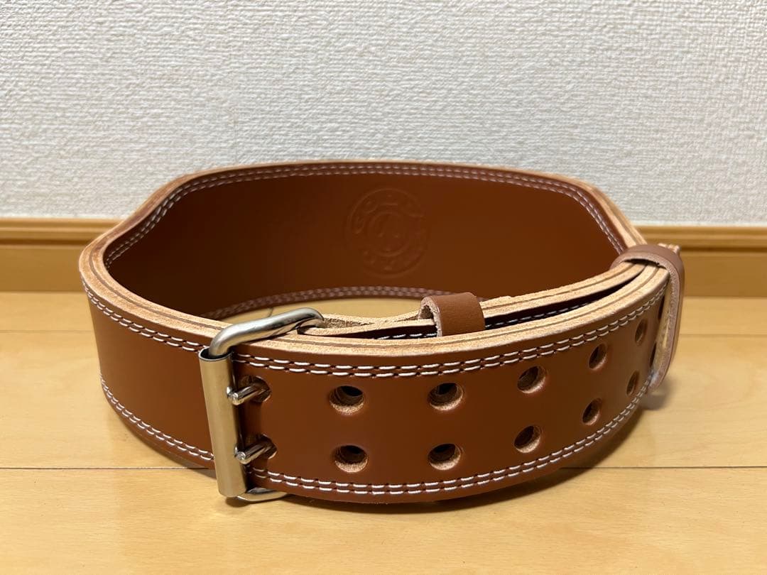 【美品】GOLD'S GYM ゴールドジム プロレザーベルト Lサイズ