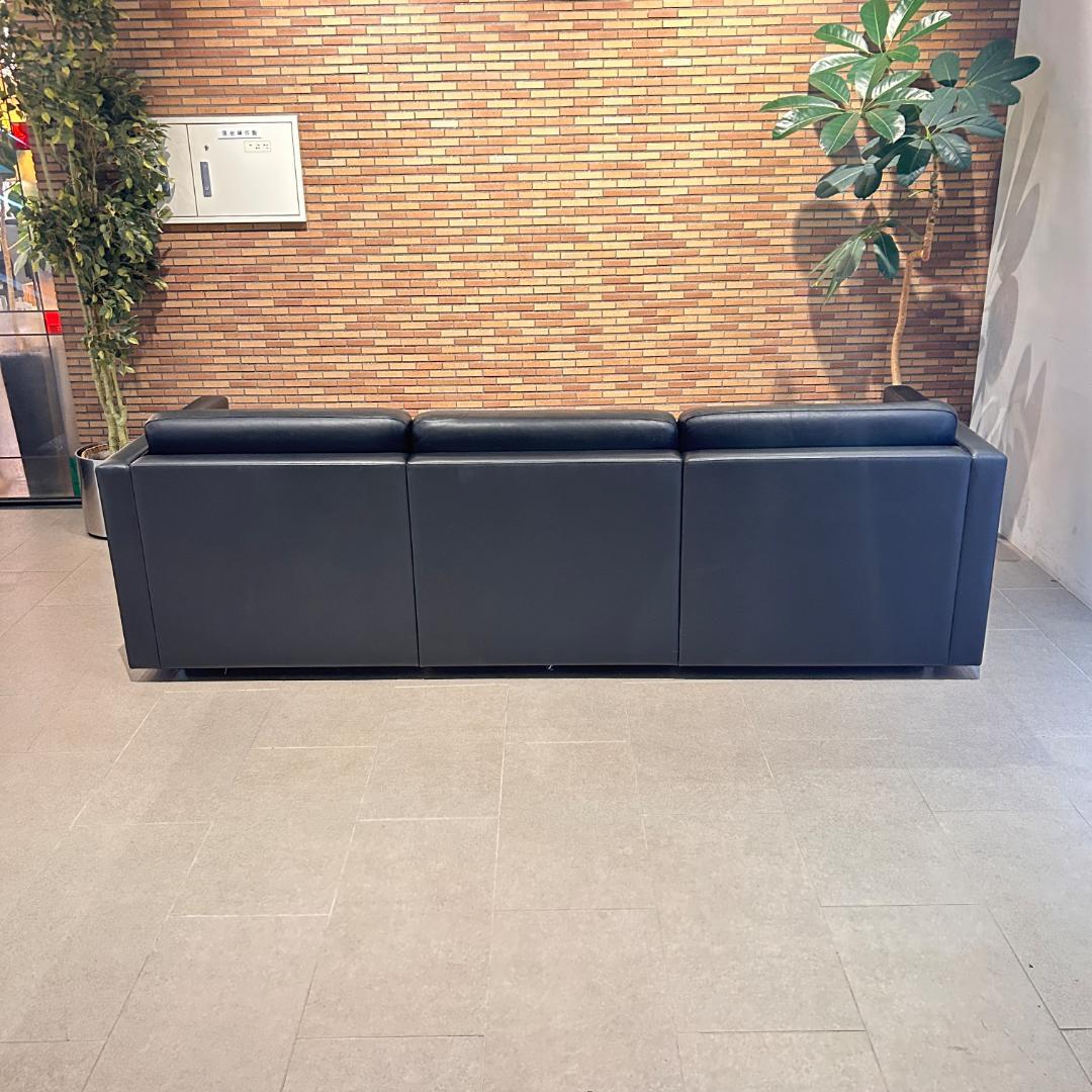 【高級名作】♥Knoll（ノル）本革 3人掛けソファ ブラック