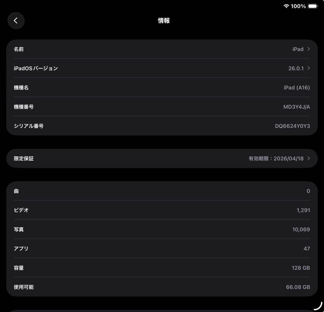 iPad本体 Apple iPad (A16)