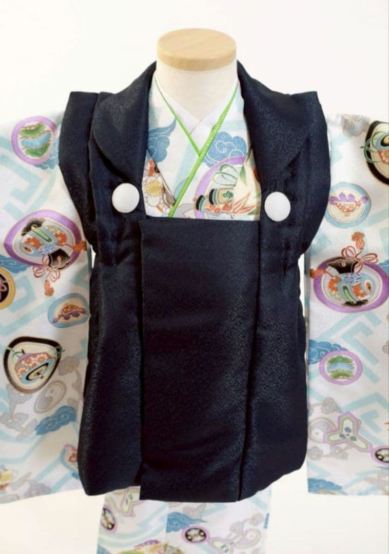 新品七五三○被布○男の子○753○着物○草履○男児被布セット○足袋6点◯ラスト