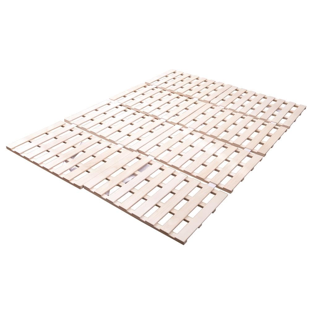 すのこベッド 折りたたみ 天然桐 四つ折り ベッドフレーム ダブル 4折桐木床