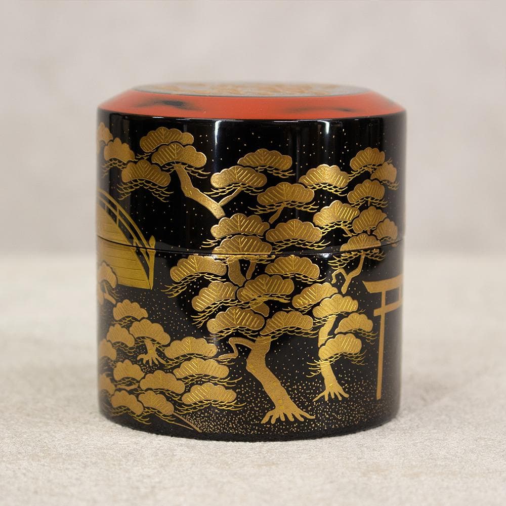 中谷秀斎 住吉蒔絵 茶器 棗 螺鈿装飾 茶道具 共箱