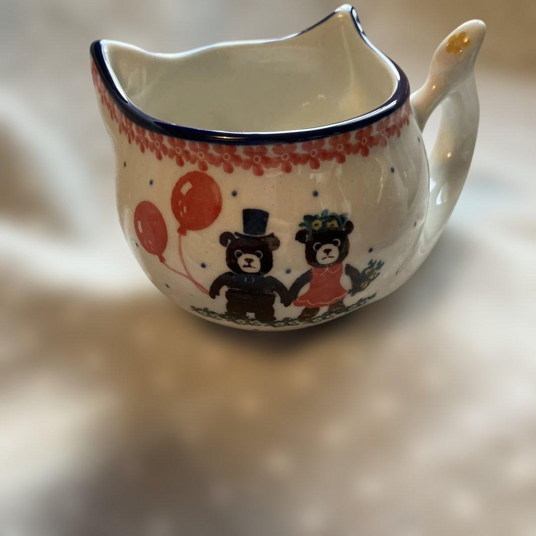 ポーリッシュポタリー　ポーランド食器　ネコ　マグ