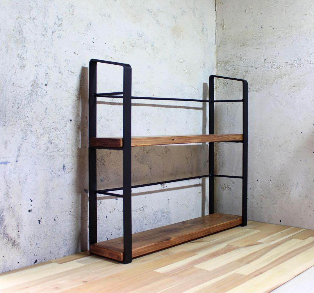 アイアン2段ブックスタンド、本棚