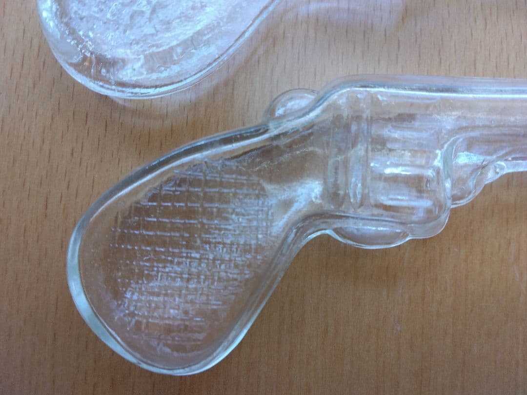 ル*カ様 レトロ瓶☆ピストル型金平糖瓶大小3個セット・昭和レトロ・菓子玩具瓶・コ