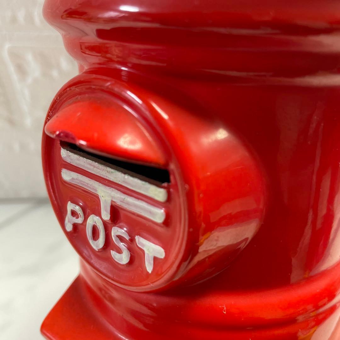 ポスト　陶器製　赤いポスト30cm20cm10cm 匿名配送　郵便ポスト　貯金箱