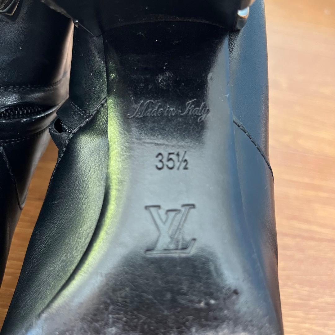 e*u様 LOUIS VUITTON ショートブーツ　ルイヴィトン　黒レザーアン