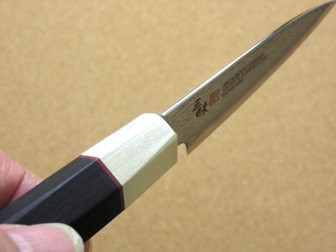 関の刃物 パーリングナイフ 90mm 三昧 ハイブリッドスプラッシュ ダマスカス