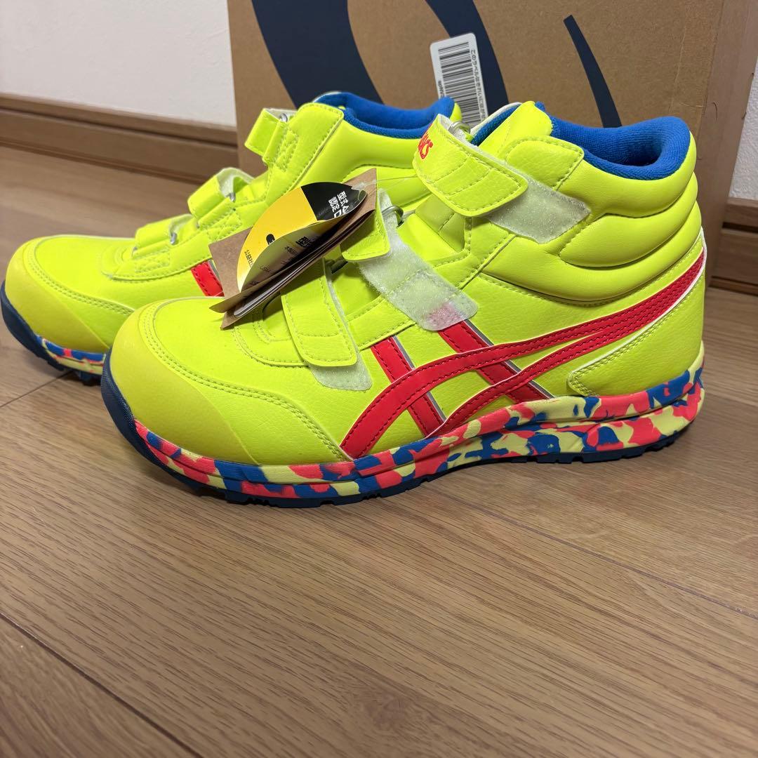 asics 蛍光イエロー ハイカット安全靴