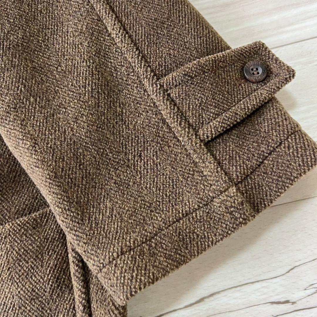 Dunhill ダンヒル ウールダッフルコート イングランド製 ヘリンボーン