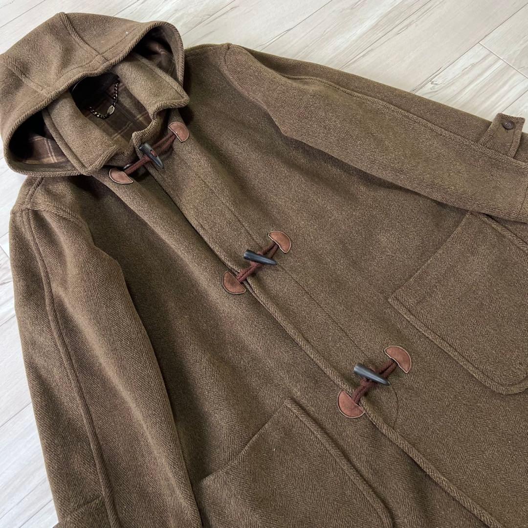 Dunhill ダンヒル ウールダッフルコート イングランド製 ヘリンボーン