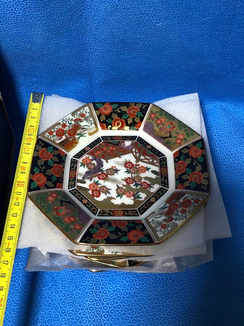 古伊万里 青藍窯　新品未使用　八角形皿 5枚セット