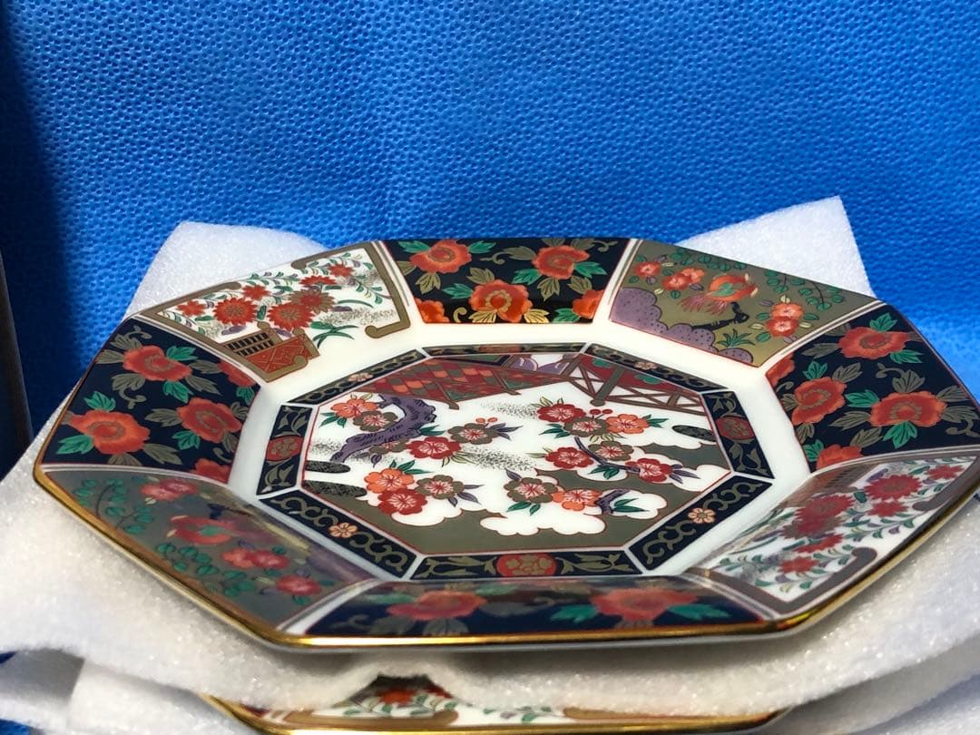 古伊万里 青藍窯　新品未使用　八角形皿 5枚セット