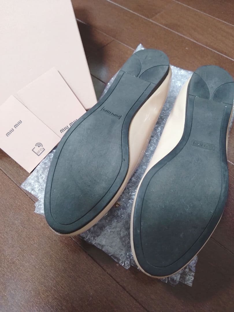 miu miu ビジュー フラットシューズ　バレエシューズ　37.5