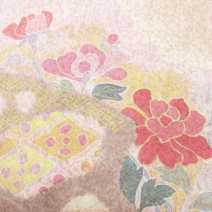 裄６７ｃｍ　京友禅【松井青々】　【手描き本友禅染】と【日本刺繍】　新品の訪問着