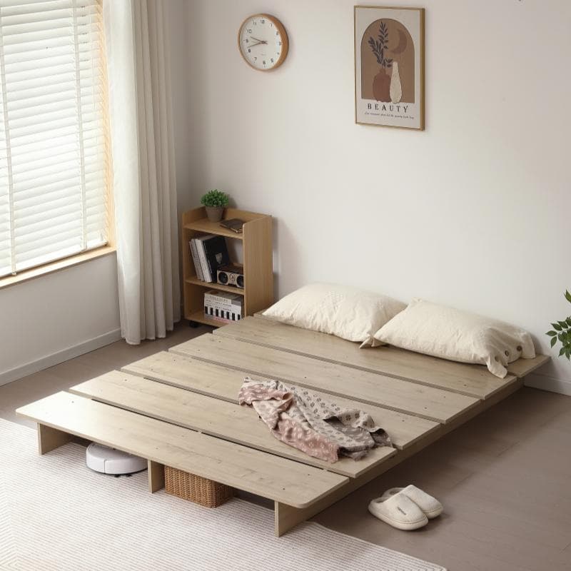 【幅120cm】ベッド　脚付き　木目調　コンパクト　NATURAL
