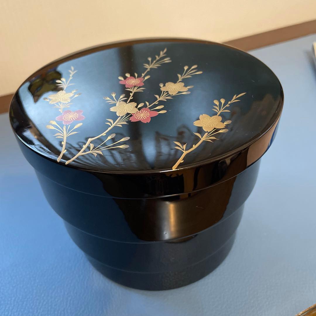 京都　象彦　漆器　入れ子三段重箱　+ 螺鈿の盆　専用出品