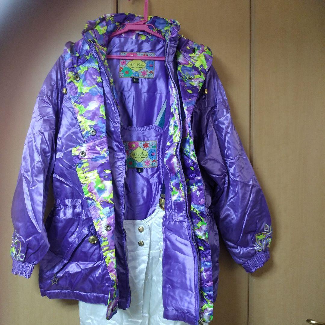 紫色ナイロン製スキーウェア（女性用）Lサイズ