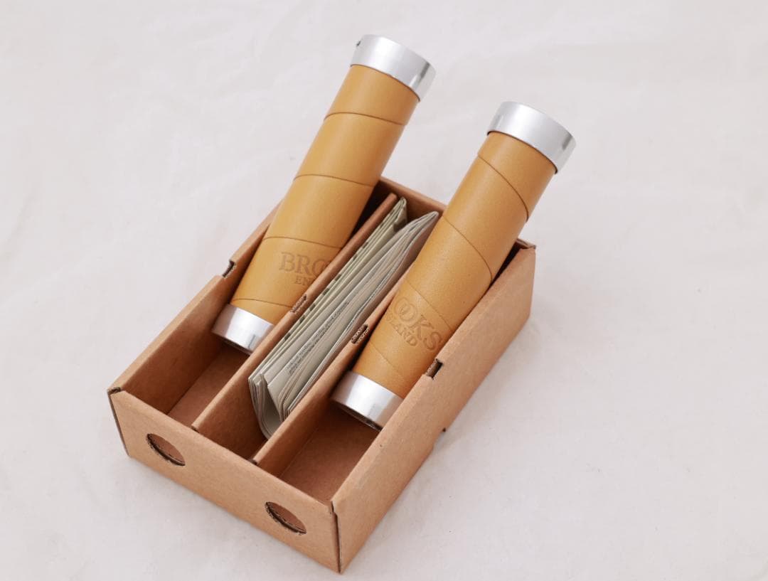 【廃盤品】Brooks印字あり　スレンダーレザーグリップ　130mm マスタード