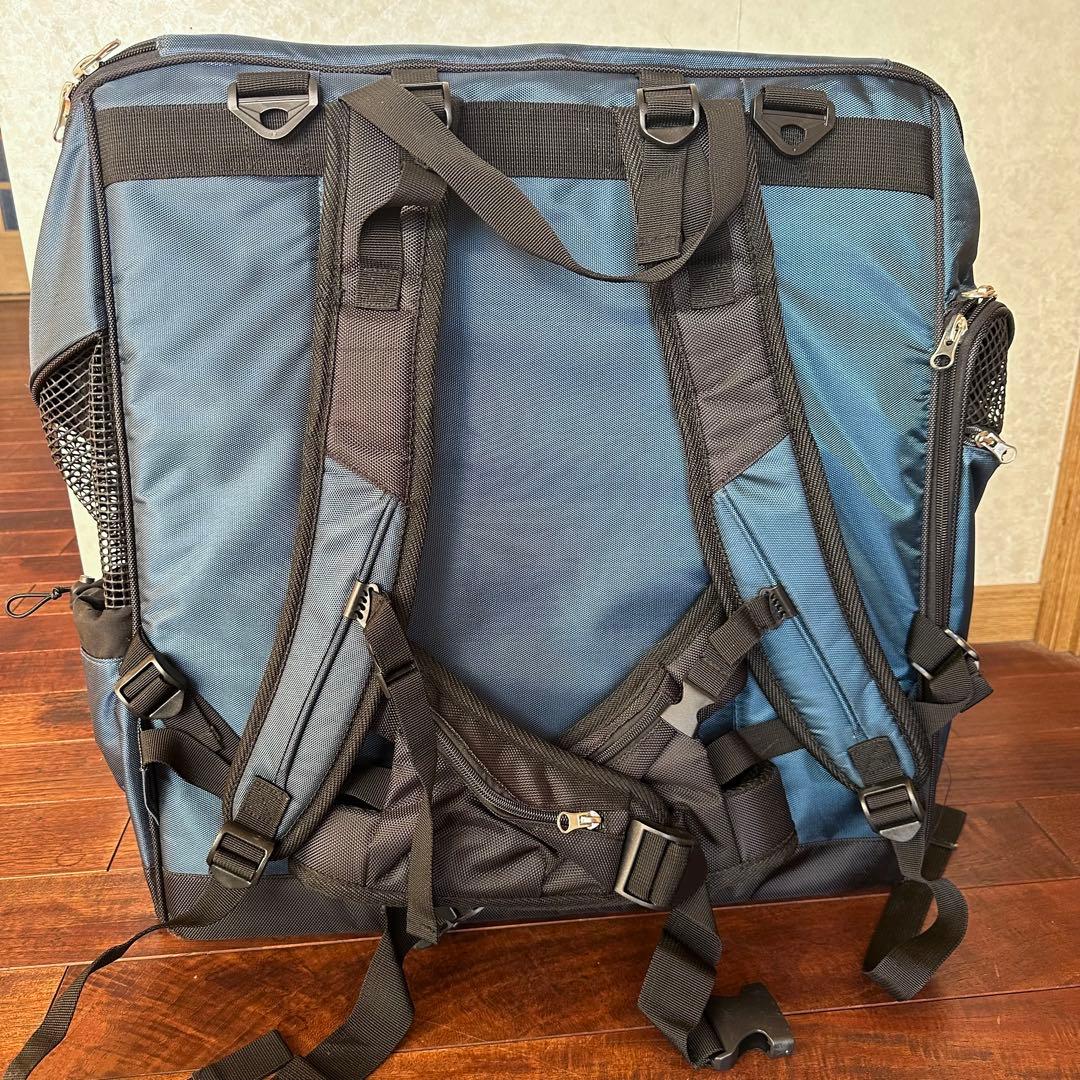 【美品】Lifelike ペットキャリー リュック 耐荷重15kg ネイビー