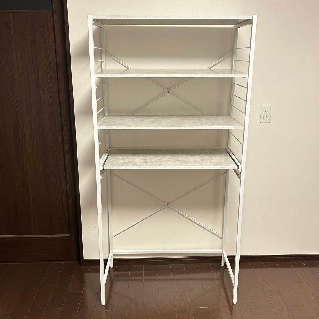 RASIKレンジラック ゴミ箱上収納Kitte キッテ幅85cmストーン調美品