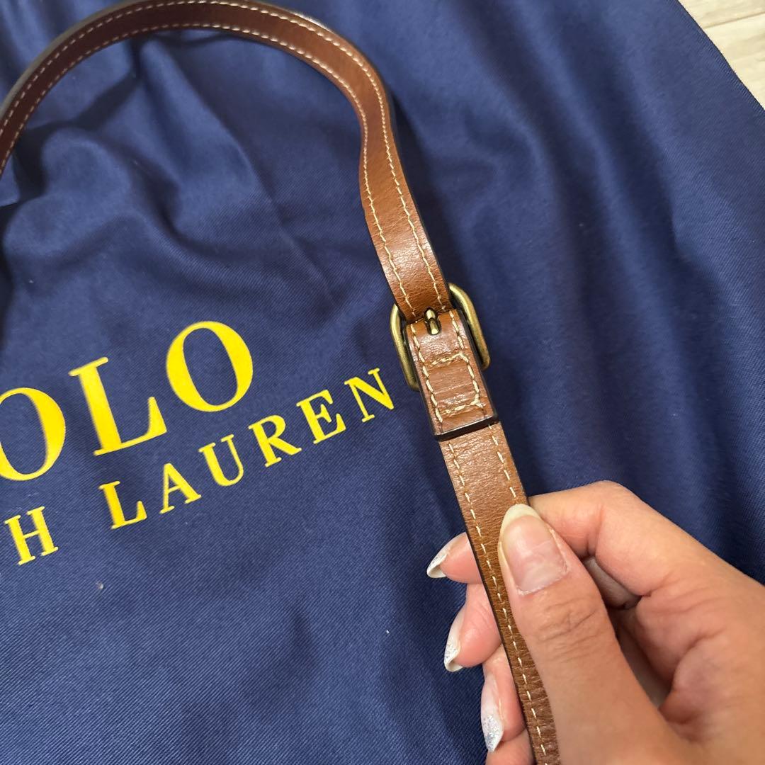 POLO ブラウン レザー ショルダーバッグ