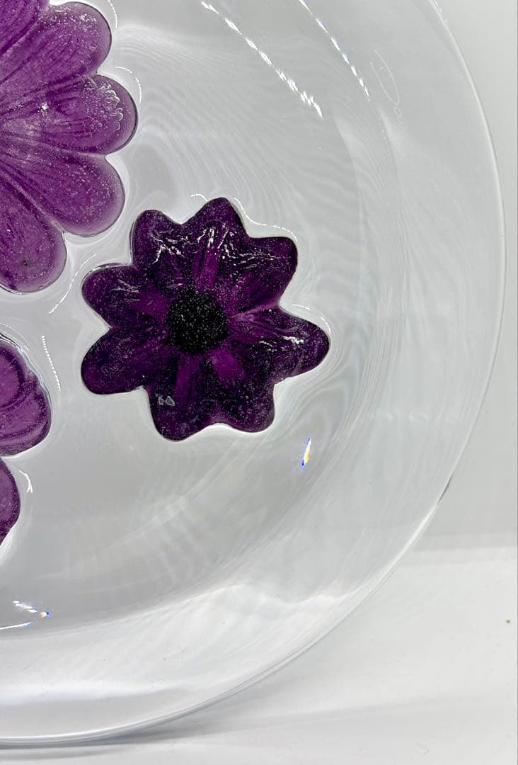 #Daum（ドーム） フランス　クリスタル フラワーモチーフ ボウル　P-3m