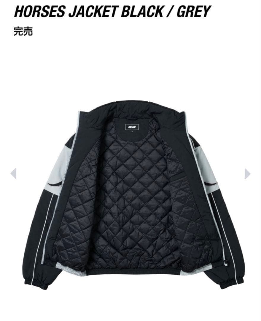 PALACE HORSES JACKET ブラック/グレー S