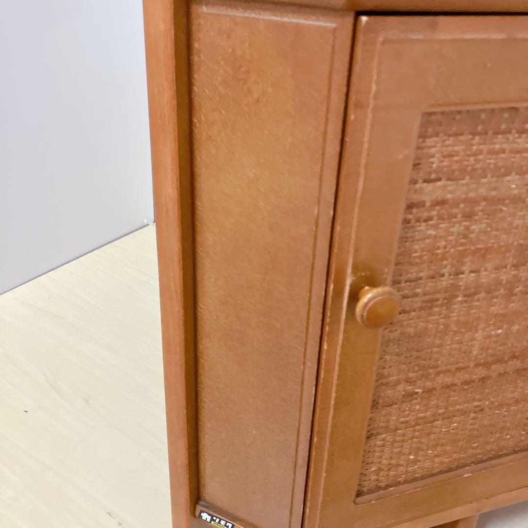 karimoku カリモク　コーナーラック　電話台　サイドラック　籐 ラタン