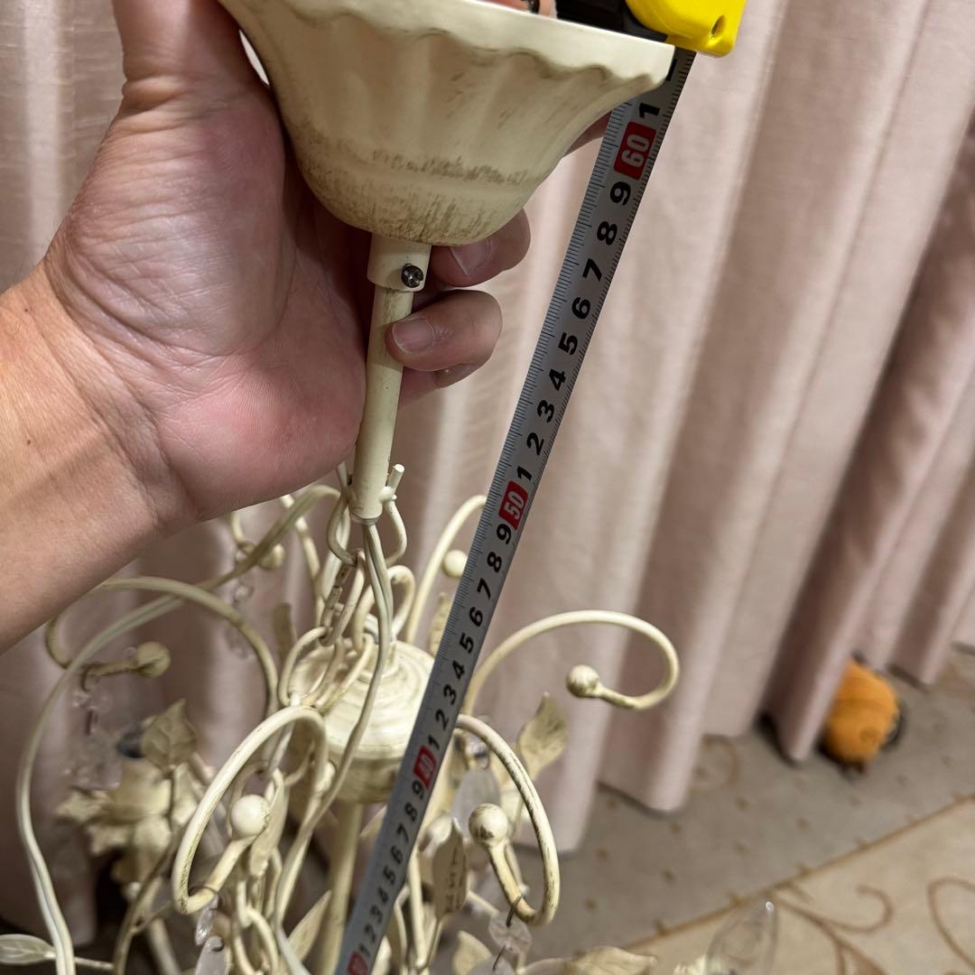 シャンデリア 6灯 ローラアシュレイ シャビー アンティーク 姫系 白家具