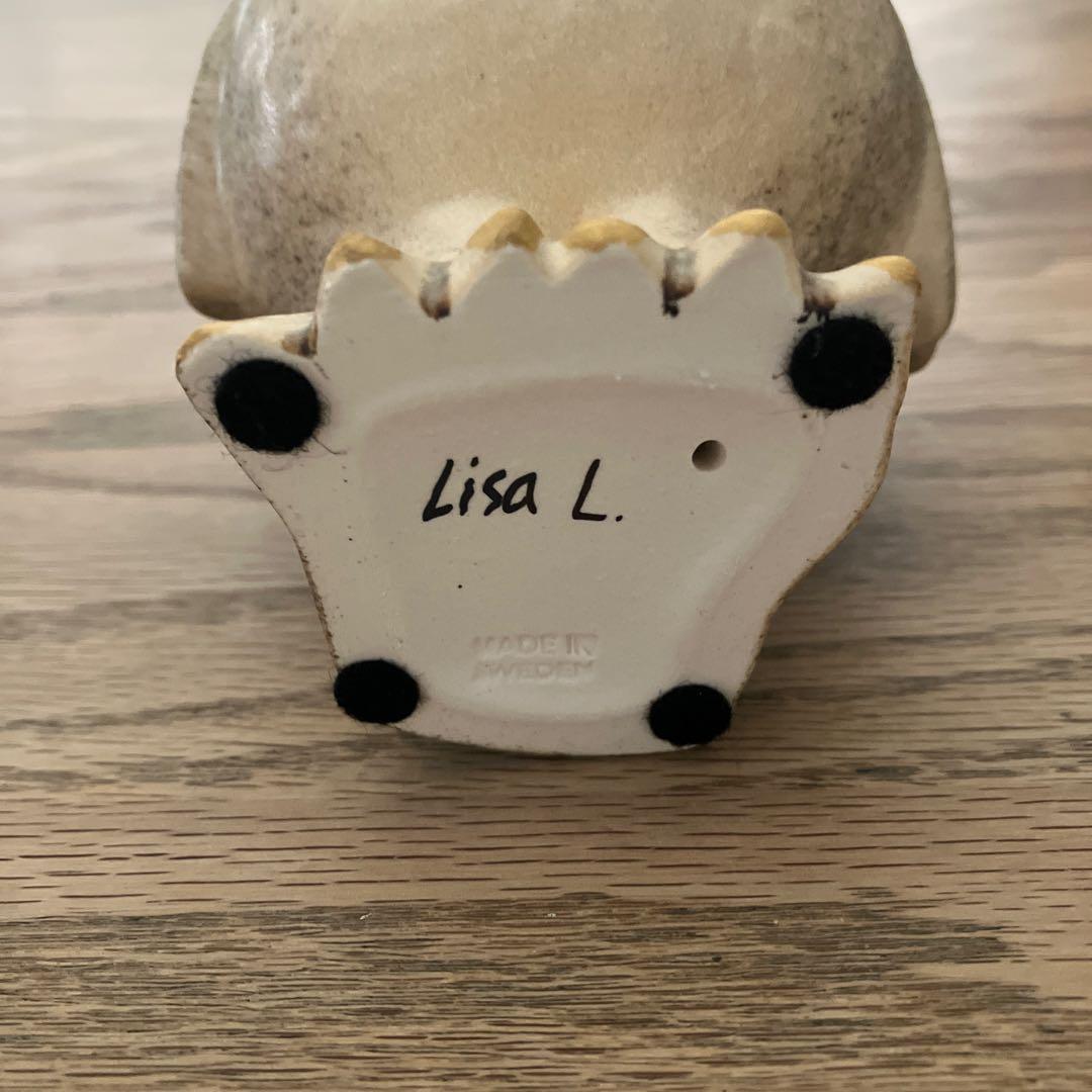 リサラーソン 置物　北欧　スウェーデンの森のグレーのふくろう　陶器