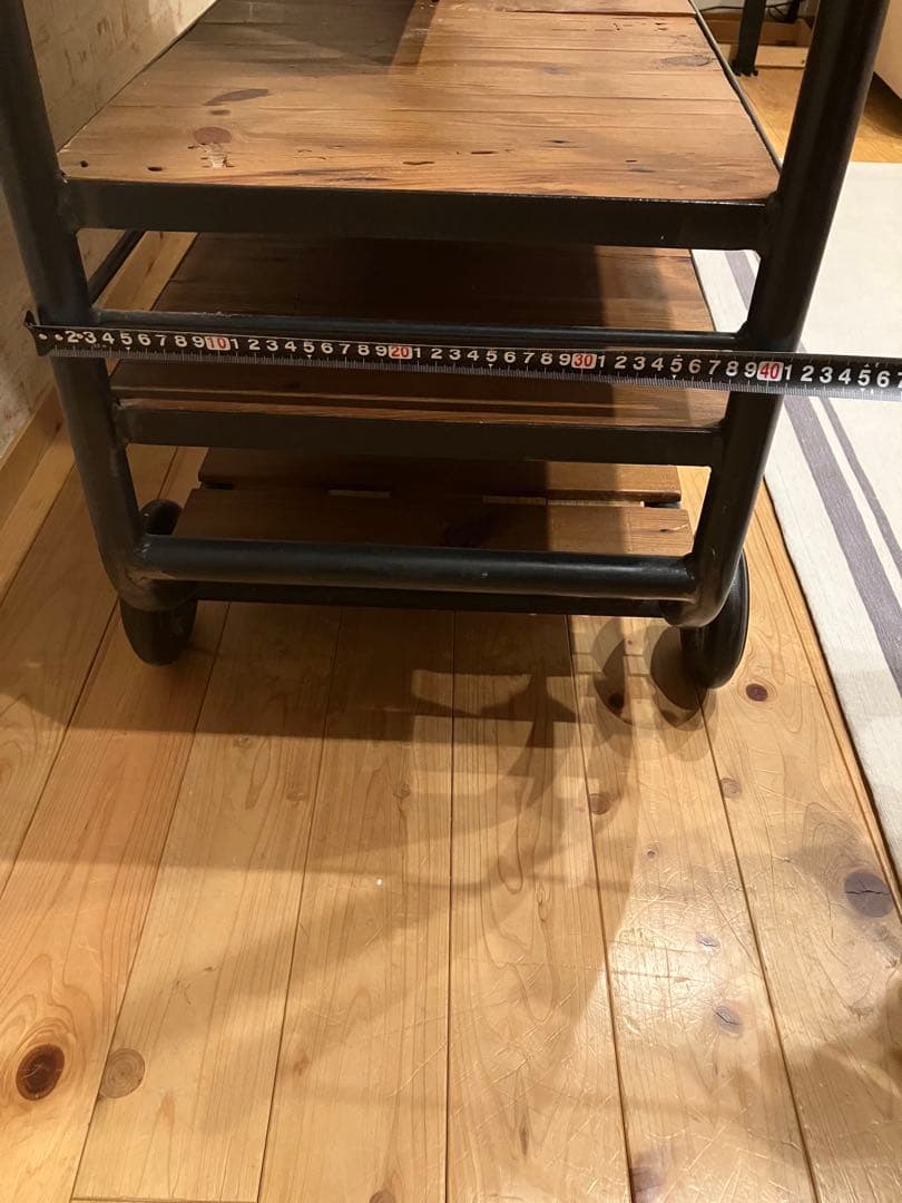 メタルラック 4段 木製棚付き