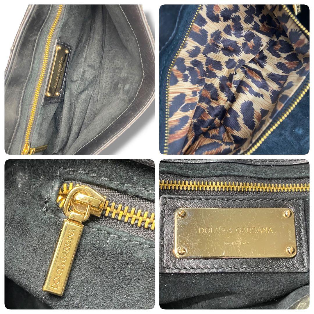 美品 ドルガバ DG 型押し チェーン バッグ Vintage Y2K 黒 ロゴ