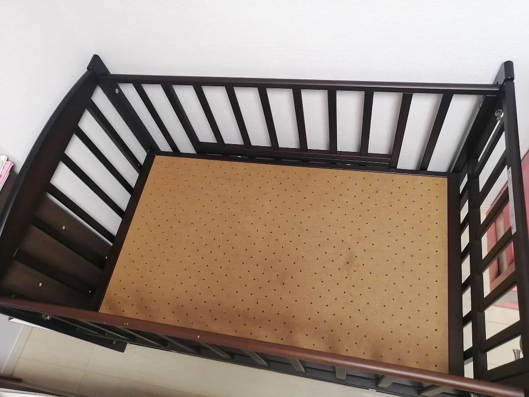 添い寝　ベビーベッド　ヤマサキ　ツーオープン　木製 ダークブラウン　引き取り可