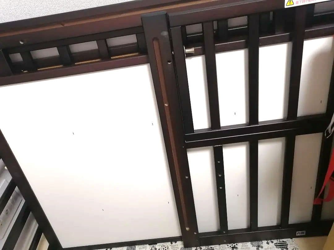 添い寝　ベビーベッド　ヤマサキ　ツーオープン　木製 ダークブラウン　引き取り可