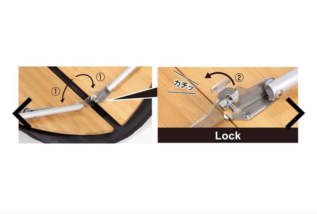 CAPTAIN STAG 竹製ラウンドローテーブル