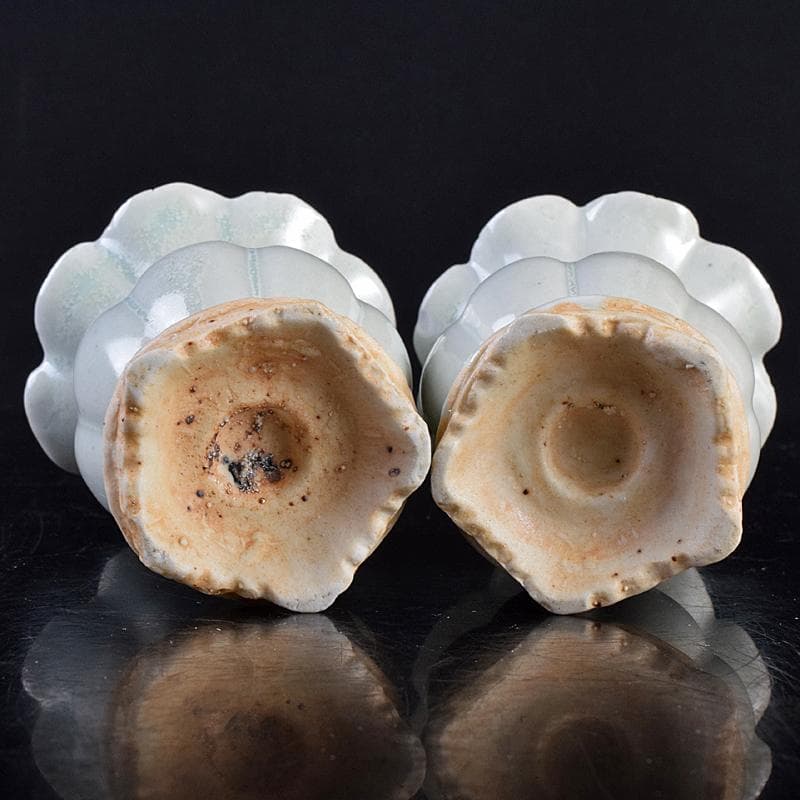 中国　宋代　青白磁　瓜型瓶　一對　M　R8819