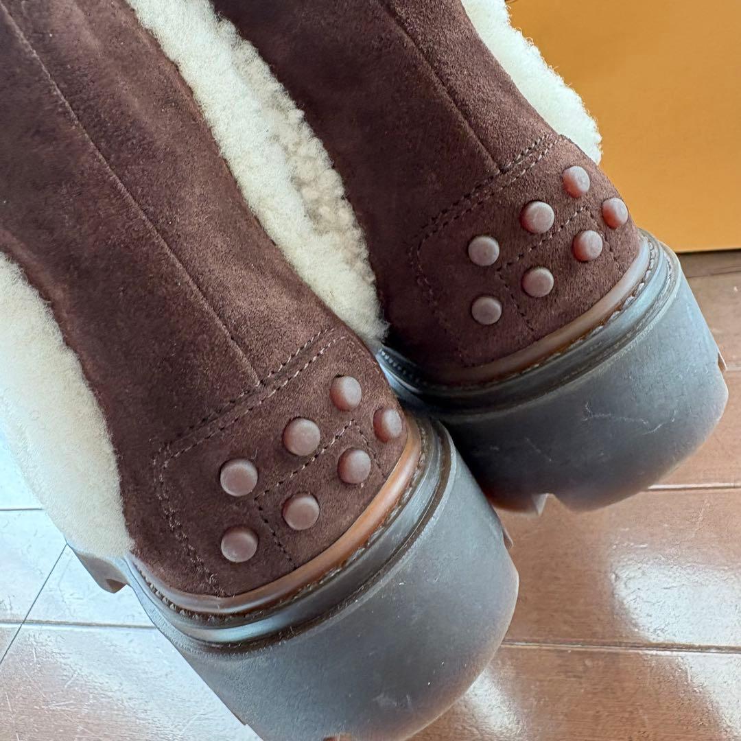m*1様 【新品】TOD'S ムートン サイドゴア トッズ ブーツ 37