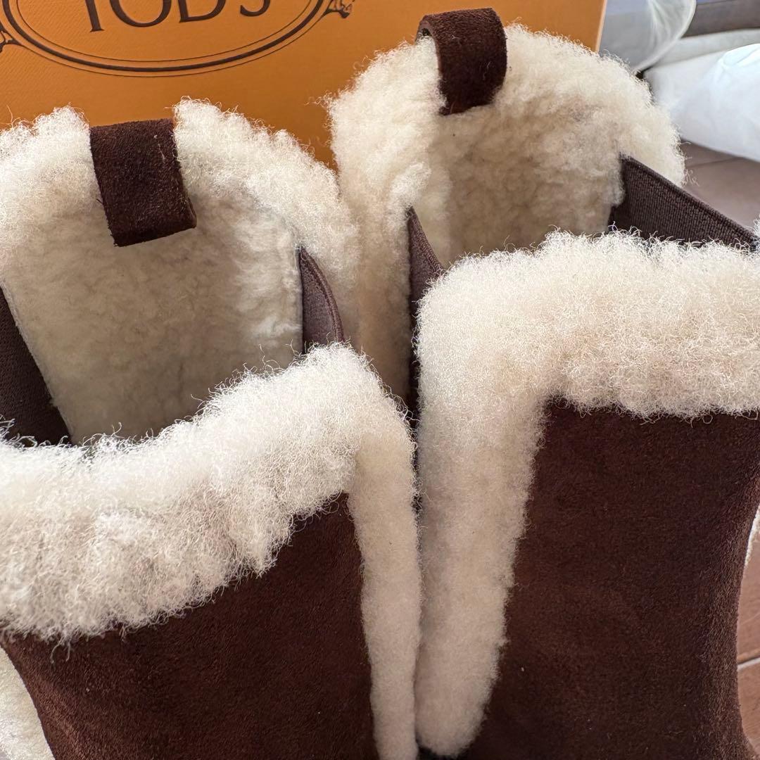 m*1様 【新品】TOD'S ムートン サイドゴア トッズ ブーツ 37