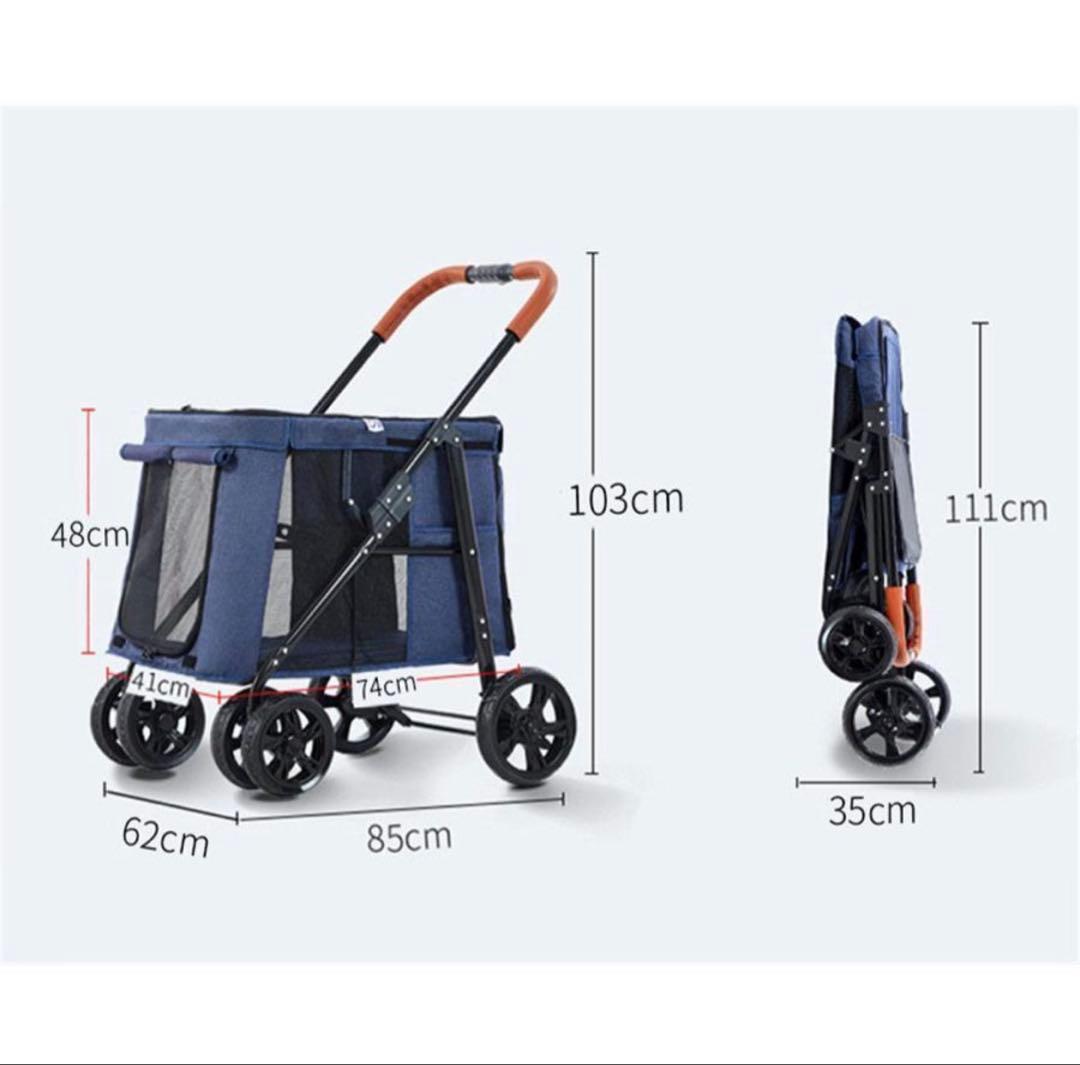 折りたたみペットカート グレー