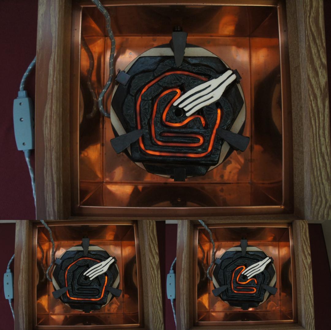 fusa☆桑色置炉 姥口釜 唐銅蓋 炉用600W炭型電熱器送料込み