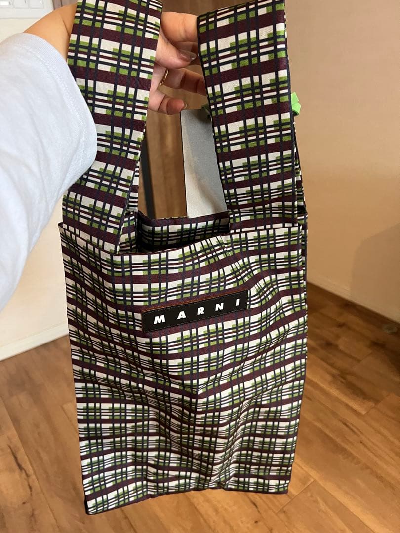 【未使用】MARNI チェック柄エコバッグ 新品タグ付き