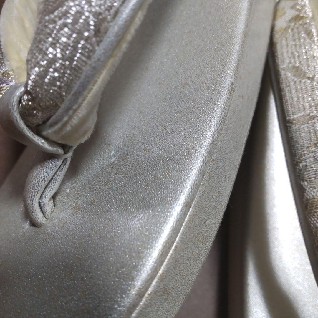 草履 バッグ セット 紗織 Lサイズ シルバー系