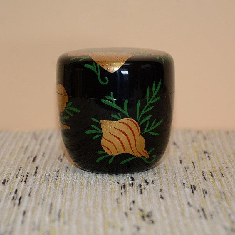 茶道具　棗　而妙斎好海松貝蒔絵大棗　美品　山中塗　熊谷秀穂　送料込み