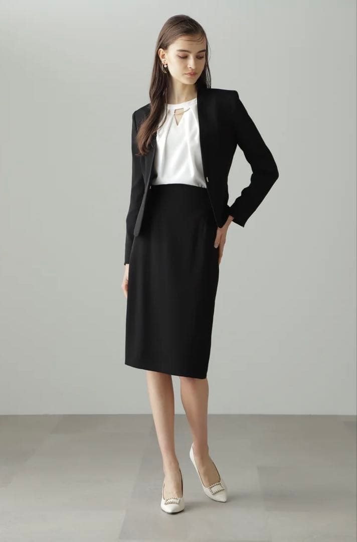 PINKY & DIANNE メタルバータックブラウス ホワイト 38