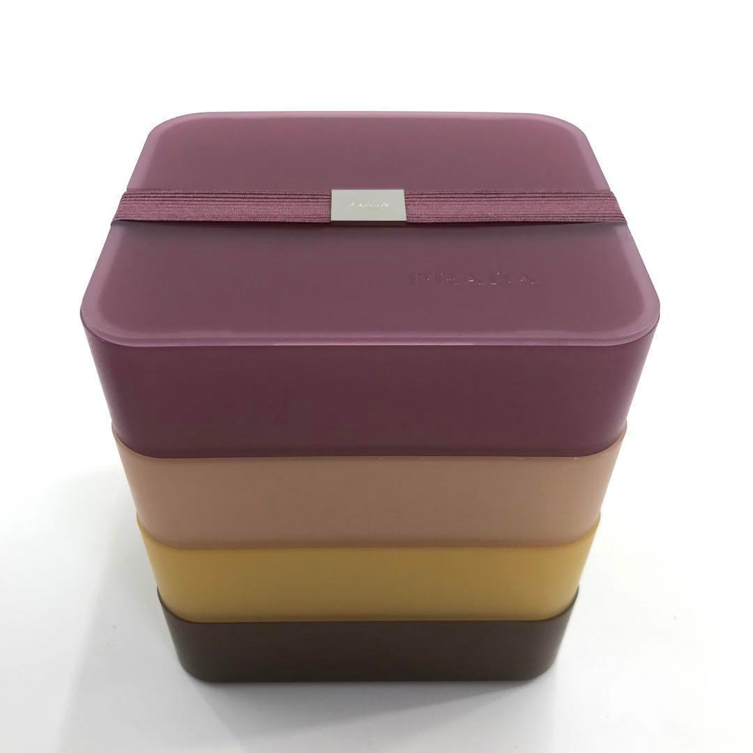 箱付 希少 PRADA プラダ ランチボックス 弁当箱 重箱 4段 プラスチック