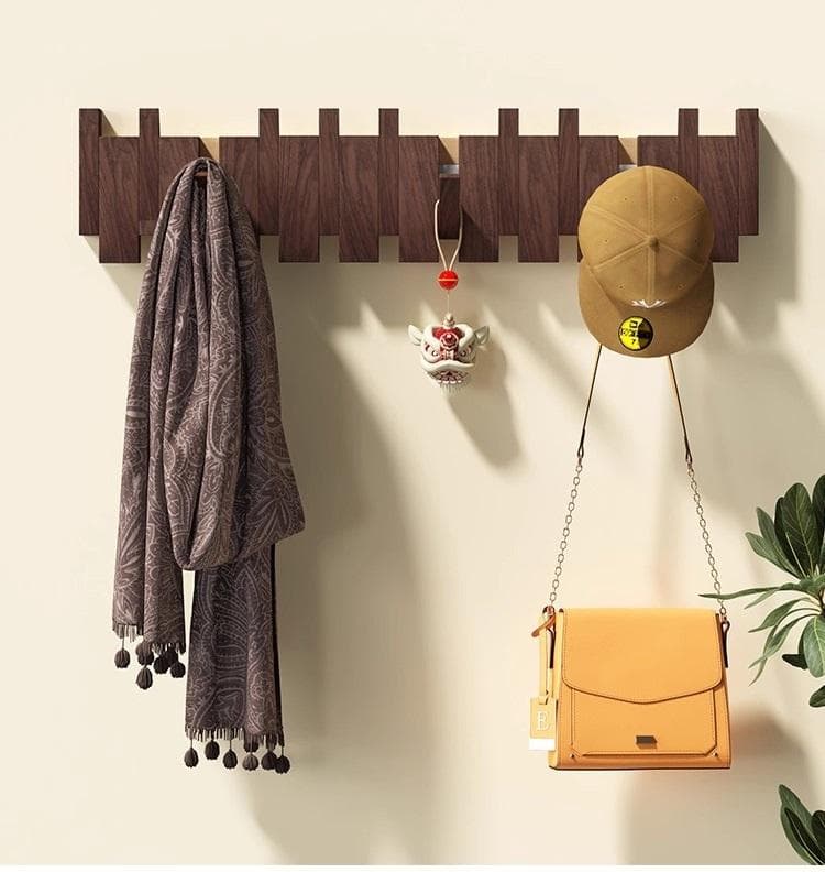 ブラックウォールナット製ウォールフック 10フック