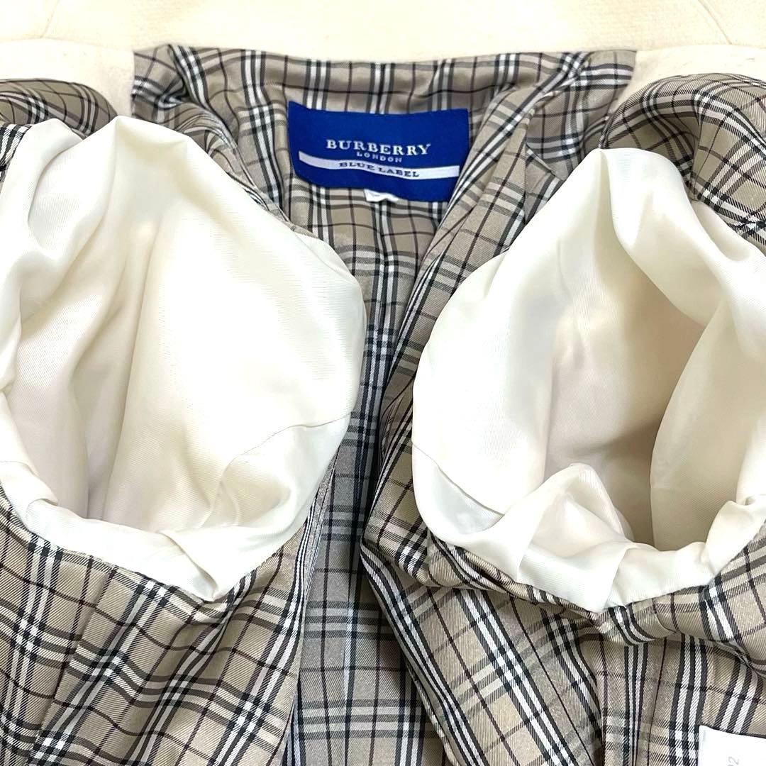 バーバリーブルーレーベル Pコート ピーコート ノバチェック ウール 38