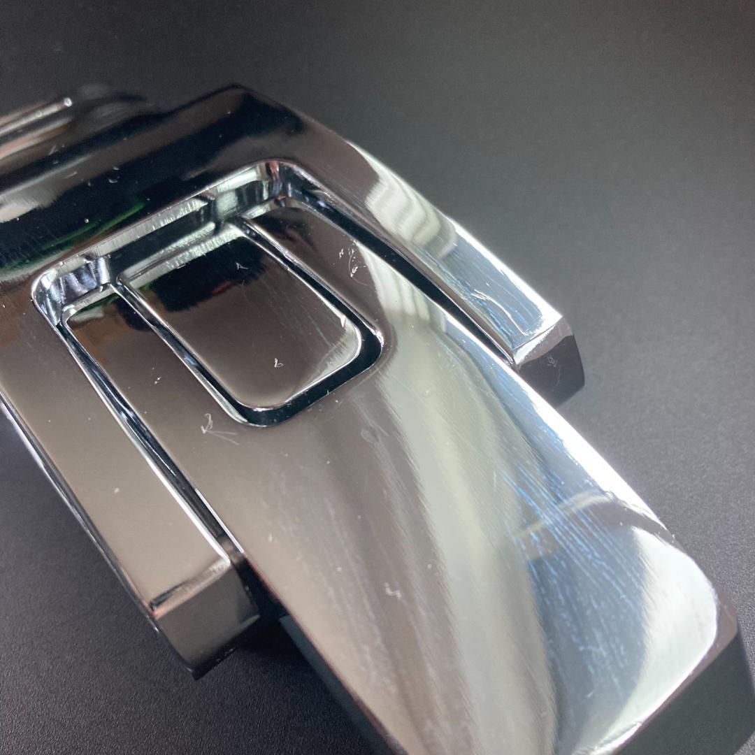 訳あり パワーベルト レバーアクション ワンタッチ可変式 本革 シルバーバックル